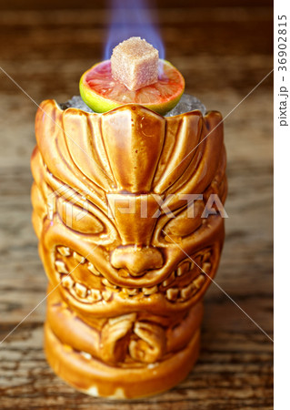 Exotic cocktail with fire Exotic cocktail with fire 36902815