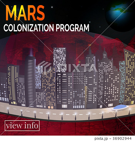 Future city. Martian landscape.  Future city. Martian landscape.  36902944