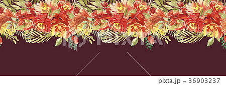 Beautiful watercolor border frame with peony 36903237