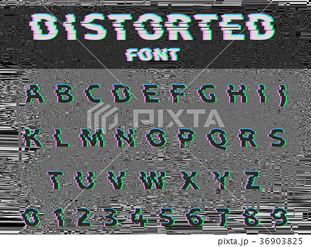 Vector distorted glitch font.  36903825