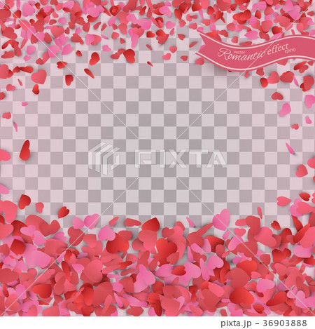Heart confetti of Valentines petals falling 36903888