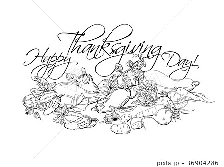 Happy Thanksgiving Day horizontal poster with Happy Thanksgiving Day horizontal poster with 36904286