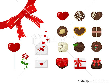 バレンタインデーのチョコとプレゼントのイラスト素材
