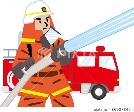 消防士のイラスト素材 36907846 Pixta