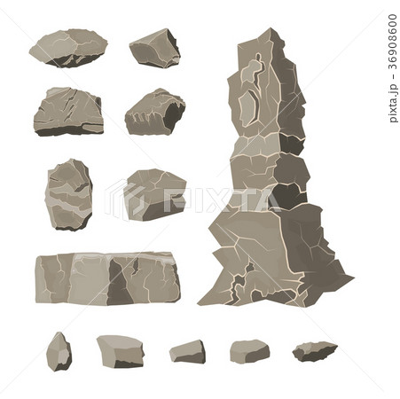 Set of rock stone. Stones rocks in variuos sizes 36908600