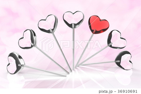 棒のついたハート 36910691
