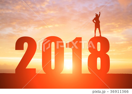 businesswoman with 2018 businesswoman with 2018 36911366