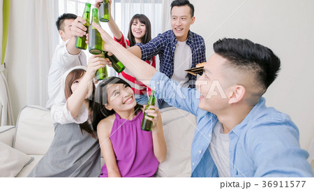 young people selfie happily 36911577