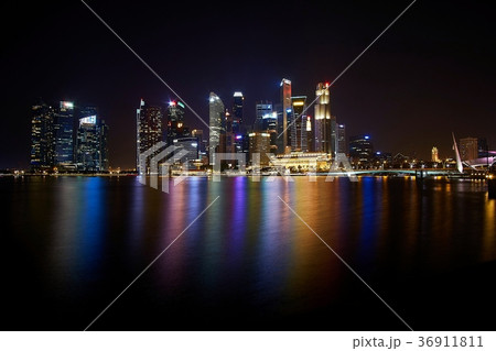 Singapore city skyline at Night 36911811