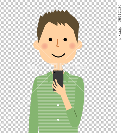 Young man dad smartphone 36912186