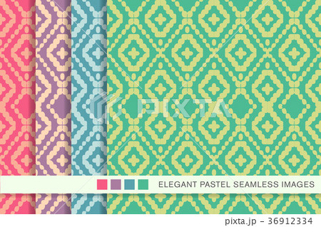 Seamless pastel background vintage pattern set 36912334