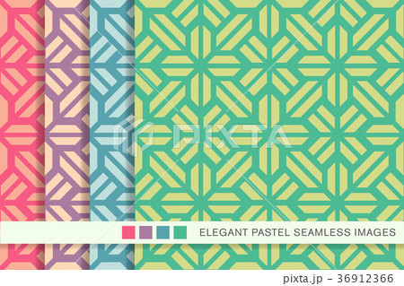 Seamless pastel background vintage pattern set Seamless pastel background vintage pattern set 36912366