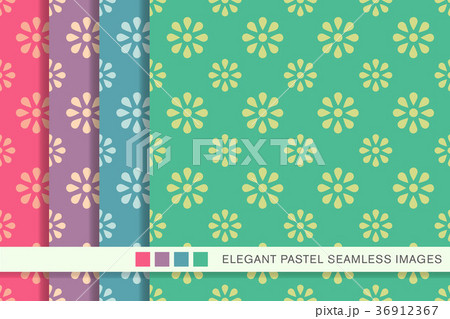 Seamless pastel background vintage pattern set Seamless pastel background vintage pattern set 36912367