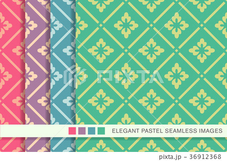Seamless pastel background vintage pattern set 36912368