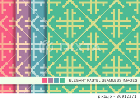 Seamless pastel background vintage pattern set 36912371