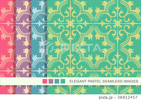 Seamless pastel background vintage pattern set 36912457