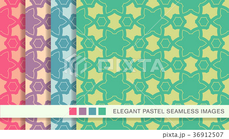 Seamless pastel background vintage pattern set Seamless pastel background vintage pattern set 36912507