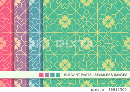 Seamless pastel background vintage pattern set 36912509