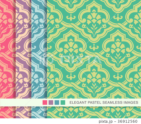 Seamless pastel background vintage pattern set 36912560