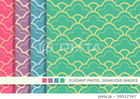 Seamless pastel background vintage pattern set 36912567