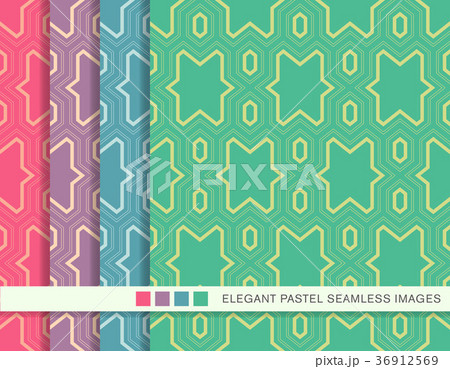 Seamless pastel background vintage pattern set 36912569