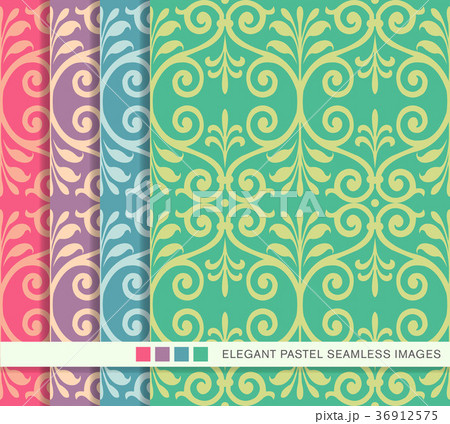 Seamless pastel background vintage pattern set 36912575