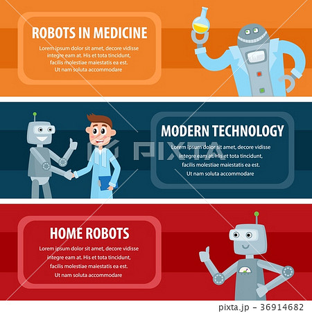 vector robots in life infographics posters set 36914682