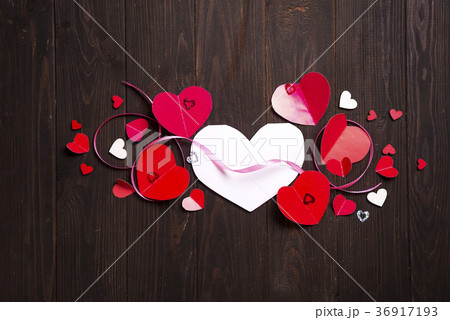 Red paper hearts media love putting 36917193