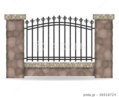 stone fence vector illustration 36918724