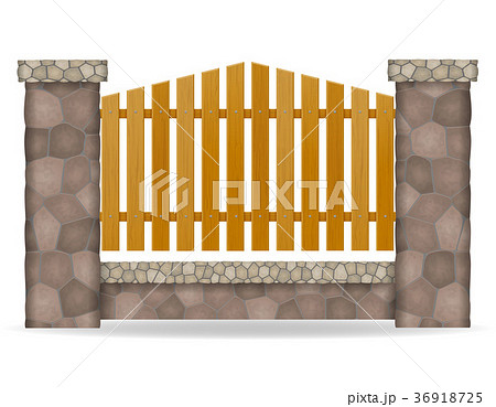 stone fence vector illustration 36918725
