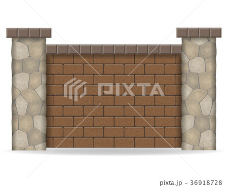 stone fence vector illustration 36918728