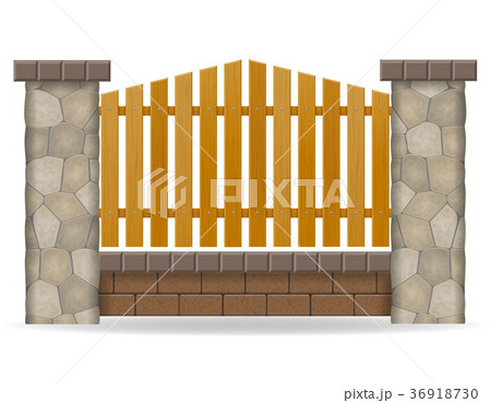 stone fence vector illustration 36918730