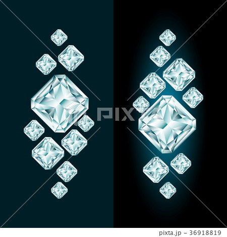 Abstract diamond composition with and without glow 36918819