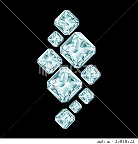 Abstract diamond composition on black background 36918823