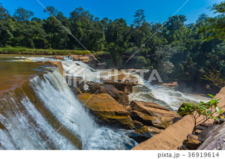 Beautiful waterfall in green forest in jungle 36919614