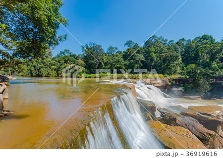 Beautiful waterfall in green forest in jungle 36919616