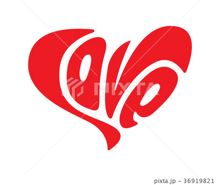 Red lettering Love text logo element wedding Red lettering Love text logo element wedding 36919821