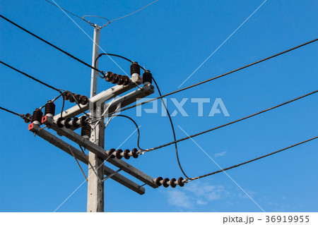 Electrical pole and the sky. 36919955