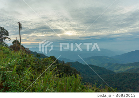 Beautiful cloudy weather in mountains 36920015