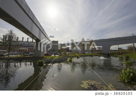 Floating bridge of Zaryadye park in Moscow,Russia Floating bridge of Zaryadye park in Moscow,Russia 36920105