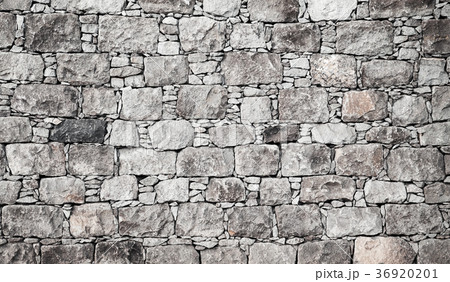Old gray stone wall, flat background photo 36920201
