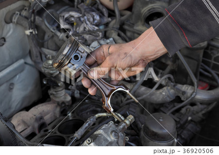 Car engine piston replacing Car engine piston replacing 36920506