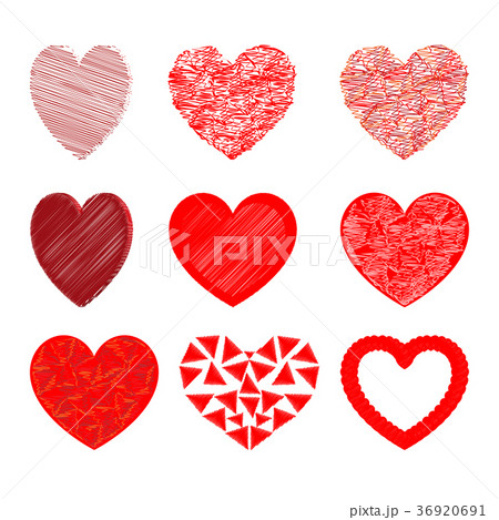 Heart set for Valentine days Red color Heart set for Valentine days Red color 36920691