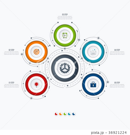 Infographics template 5 options with circle Infographics template 5 options with circle 36921224