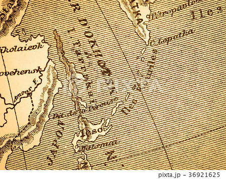 古地図　樺太と千島列島 36921625