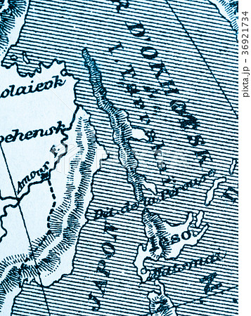 古地図 サハリンの写真素材