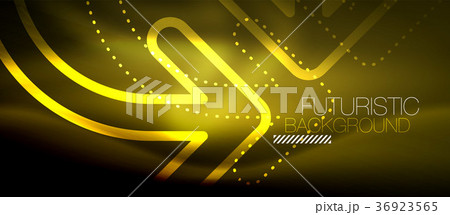 Techno neon glowing arrow background 36923565