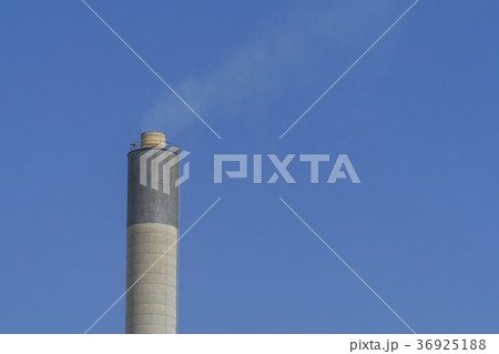 Industrial Chimney and smoke with blue  36925188