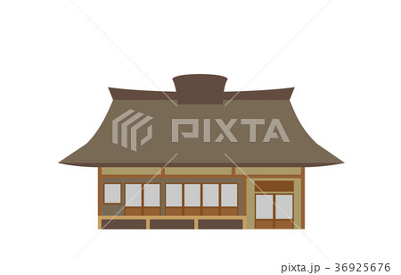 街の建物古民家のイラスト素材