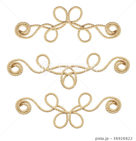 Set of beige cotton rope vignettes 36926822